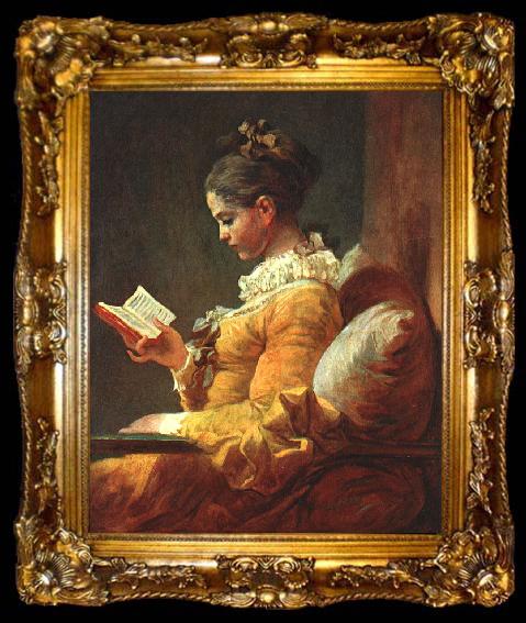 framed  Jean-Honore Fragonard Young Girl Reading, ta009-2